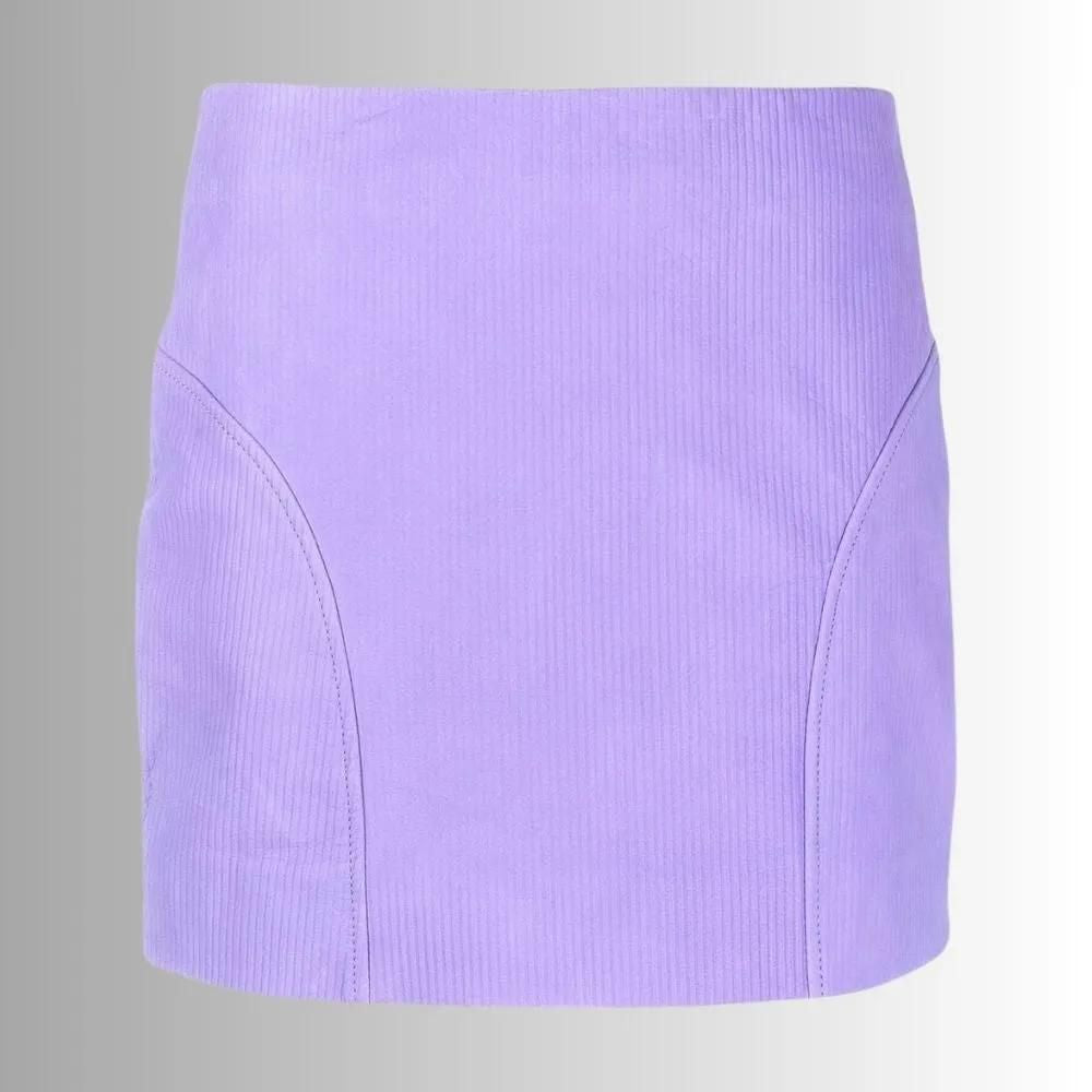 Jupe Courte En Cuir Pour Femme - Violette