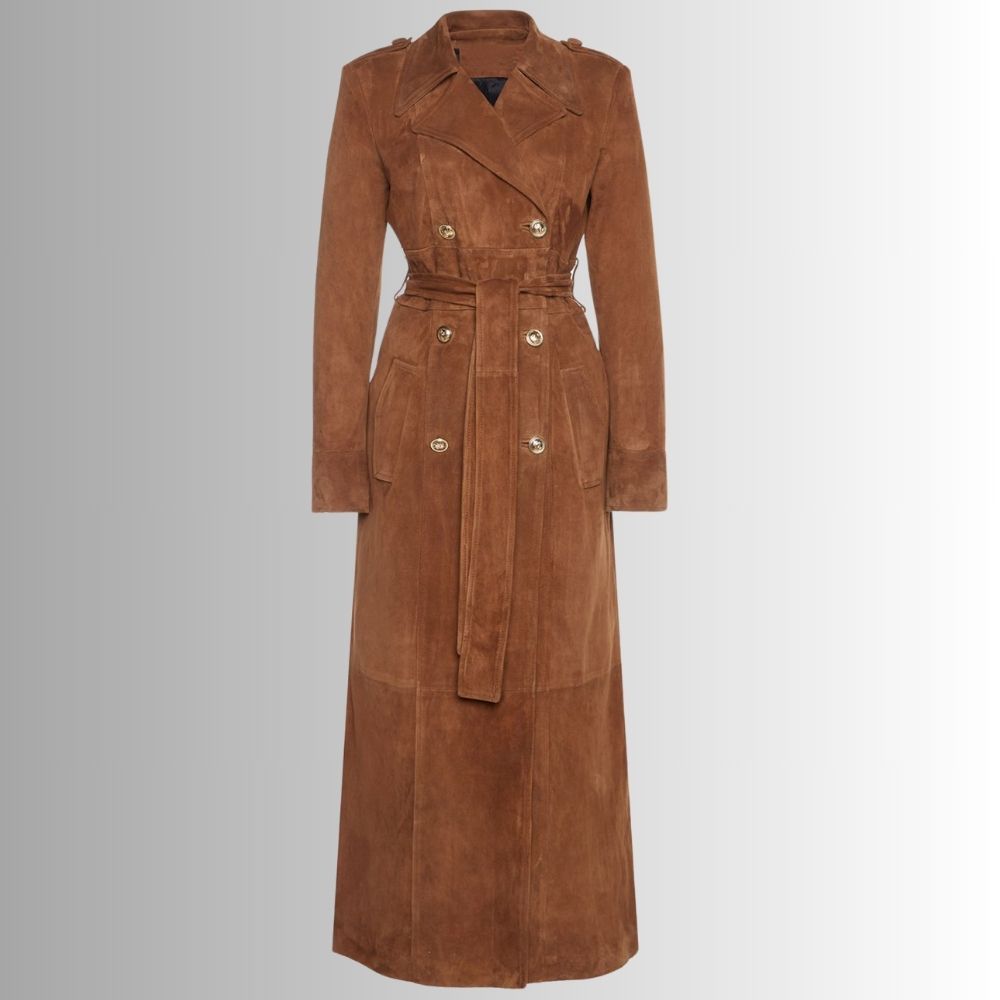 Manteau Long En Daim Marron Femme - Trench Luxe | FRENCH VESTE