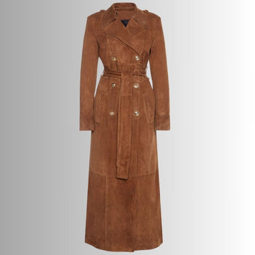 Manteau Long En Daim Marron Femme - Trench Luxe | FRENCH VESTE