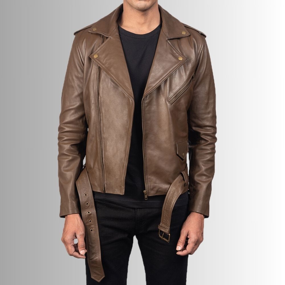 Perfecto Marron Homme - Fermeture éclair Asymétrique