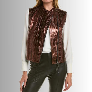 Gilet Femme à Paillettes - Bronze