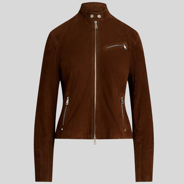 Terra Rebel – Veste Motard en Daim pour Femme