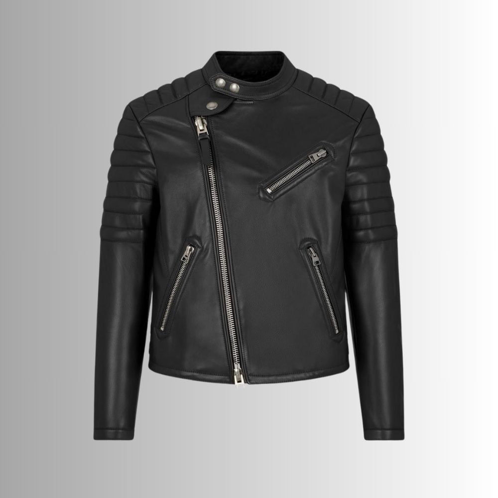 Perfecto Noir En Cuir Pour Homme - Iconique