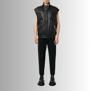 Gilet Homme Sans Manche Noir - Panneaux