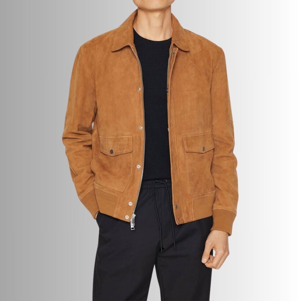 Veste en Daim Pour Homme - Marron