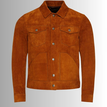 Veste Daim Marron Pour Homme - Édition Limitée