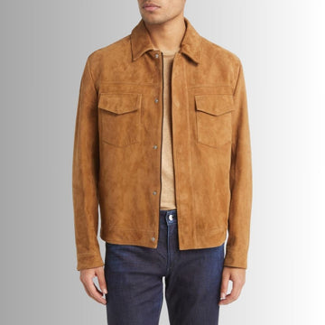 Blouson Homme Daim Camel - Peau de chèvre