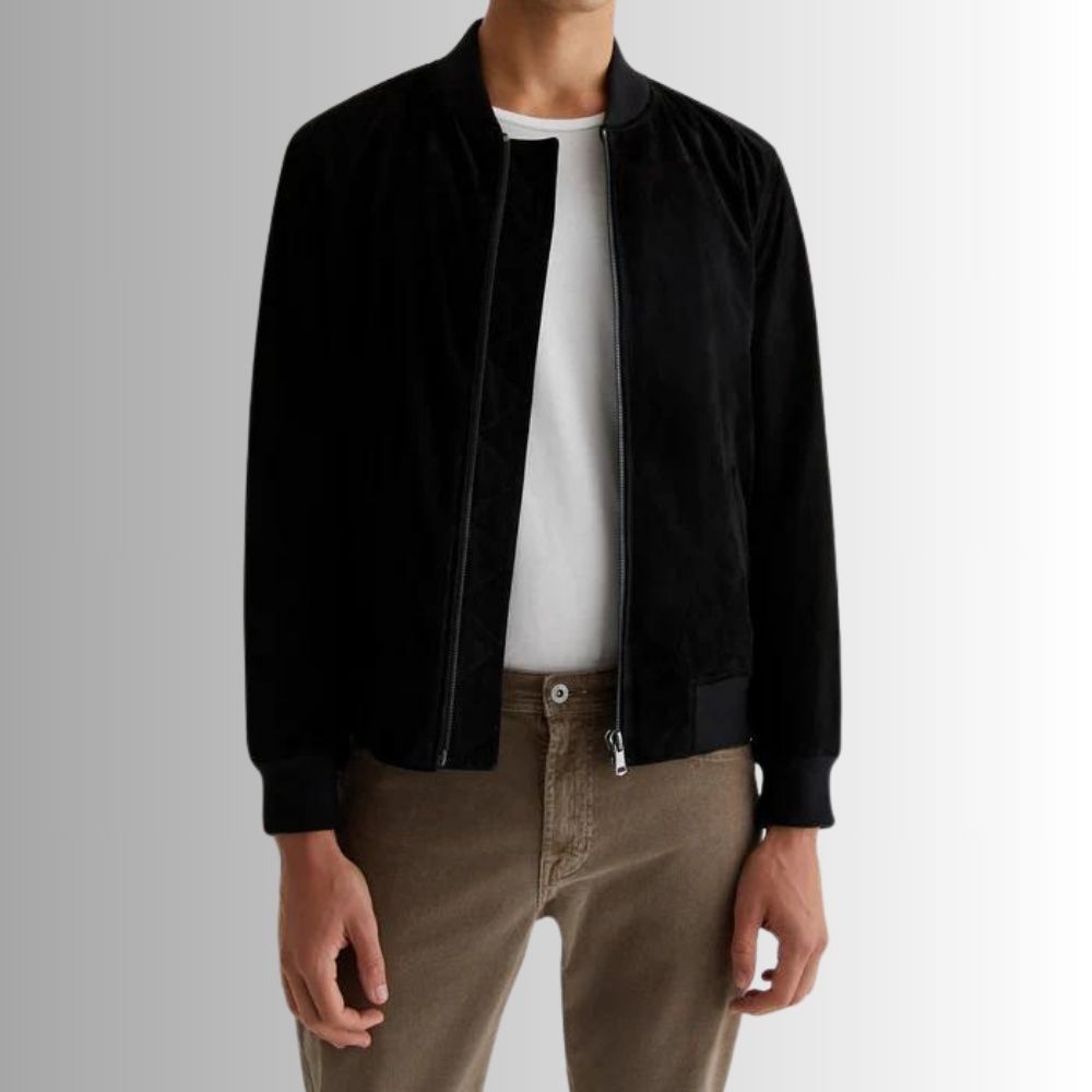 Veste En Daim Homme Luxe - Noir