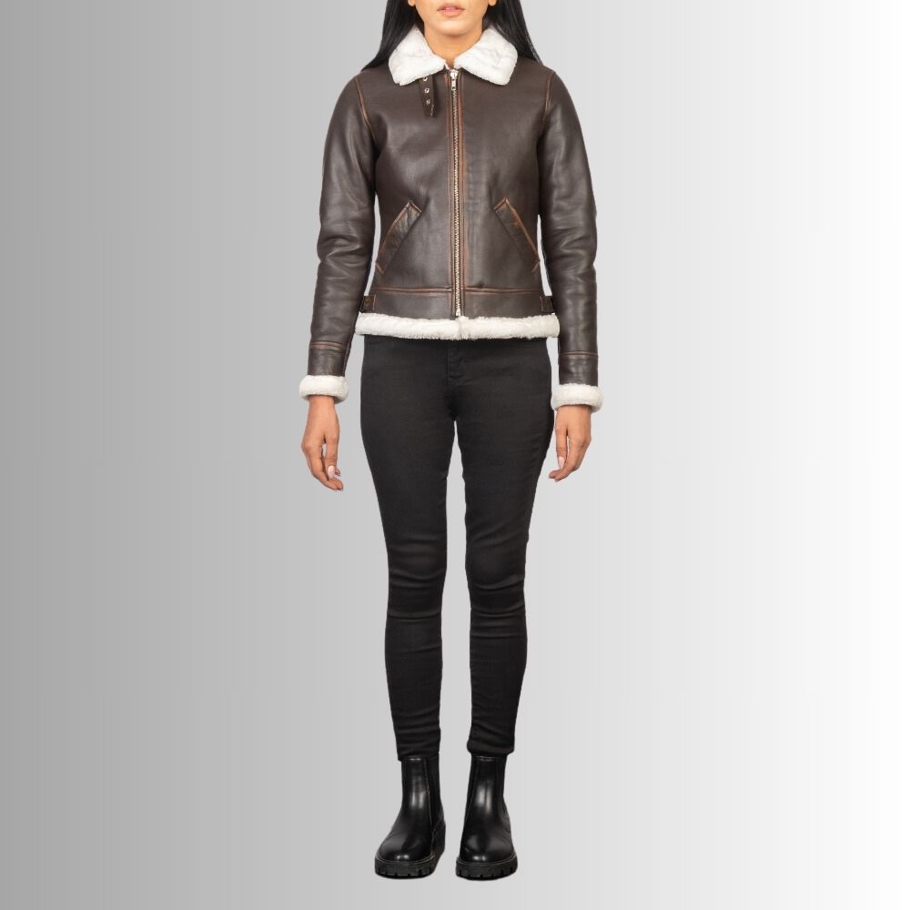 Bombardier Femme Marron - Peau de chèvre