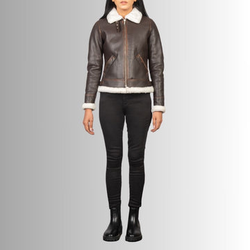 Bombardier Femme Marron - Peau de chèvre