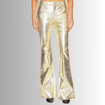 Pantalon Dore Femme - Métallisé Craquelé