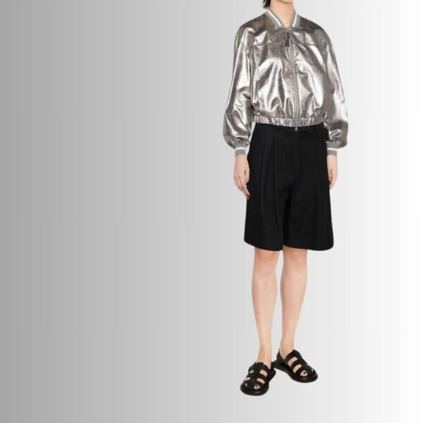 Blouson Argenté Femme - Style Bombardier