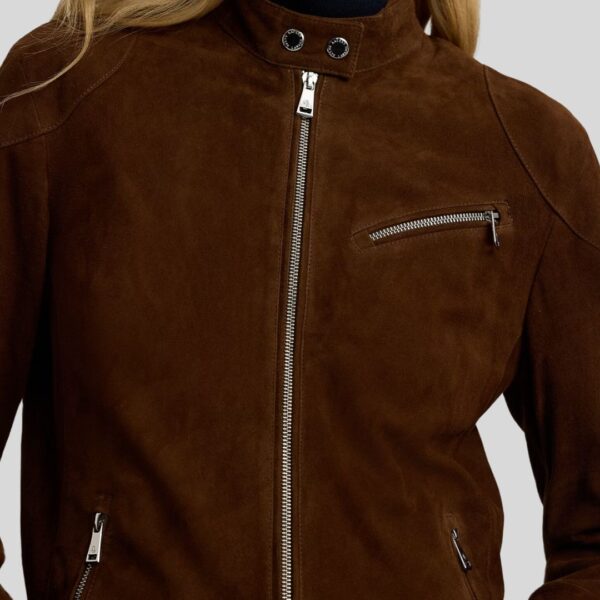 Terra Rebel – Veste Motard en Daim pour Femme
