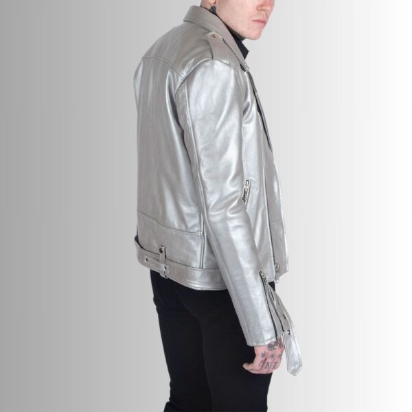 Blouson Argente Homme - Cuir de Buffle