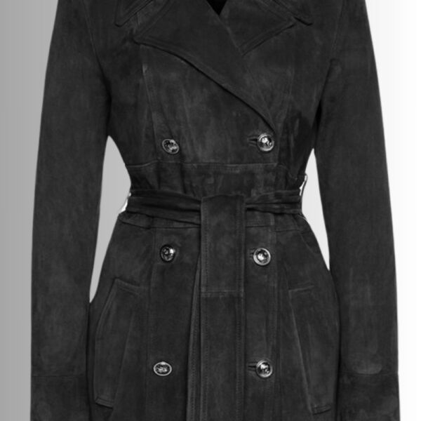Manteau Long En Daim Noir Femme - Trench Luxe | FRENCH VESTE