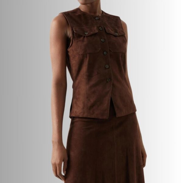 Veste Sans Manche Daim Femme - Lucia