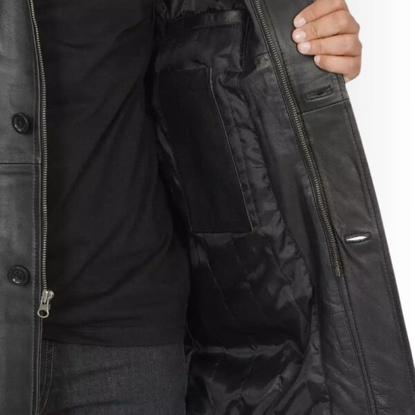 Manteau Cuir Noir Homme - Style Sportif