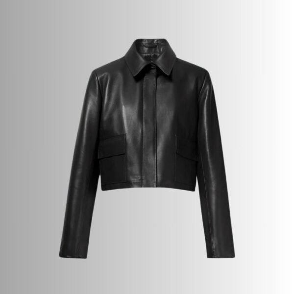 Veste En Cuir Col Chemise Femme - Classique