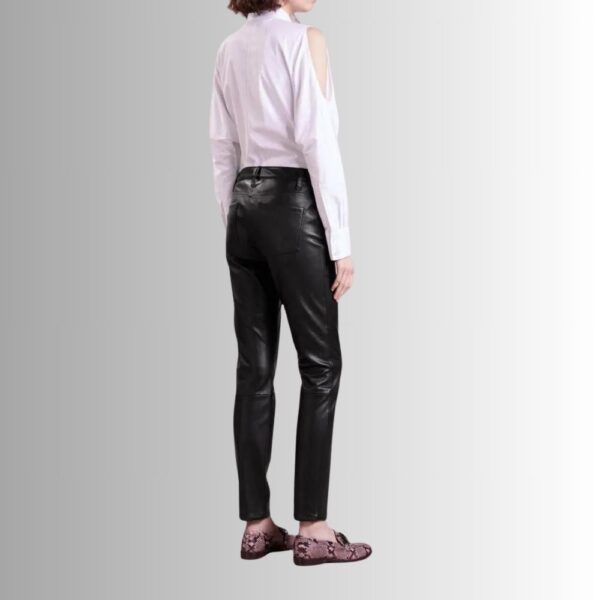Pantalon Noir Cuir Femme - Classique