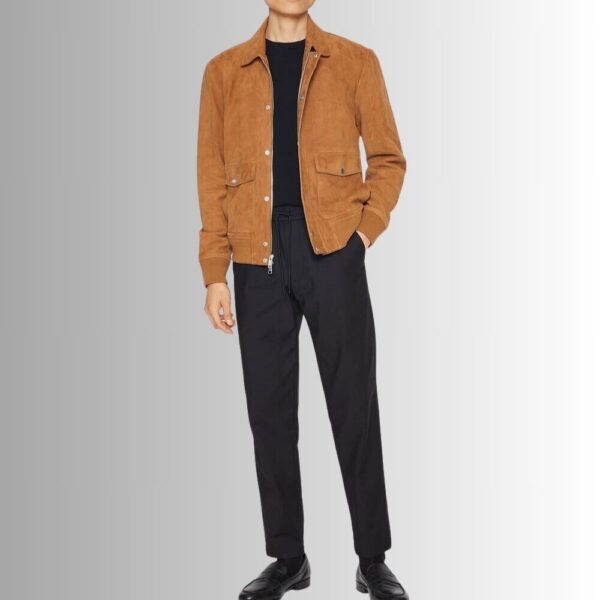 Veste en Daim Pour Homme - Marron