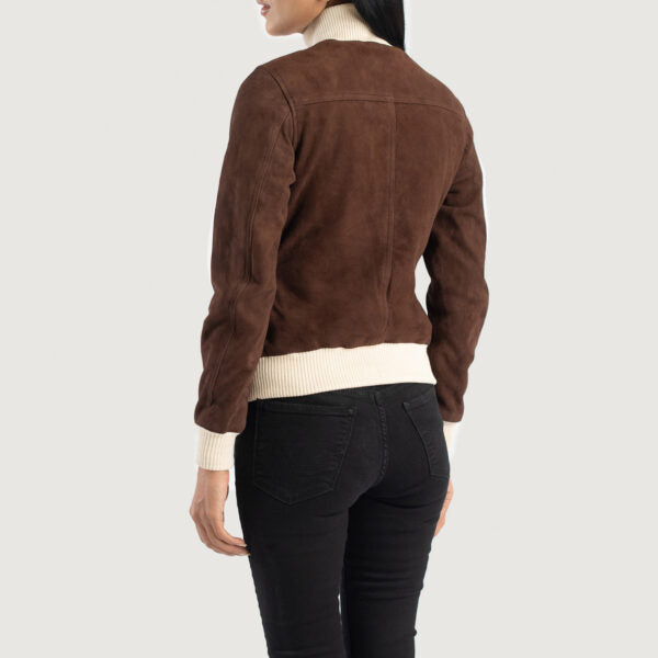 Blouson Daim Marron Femme
