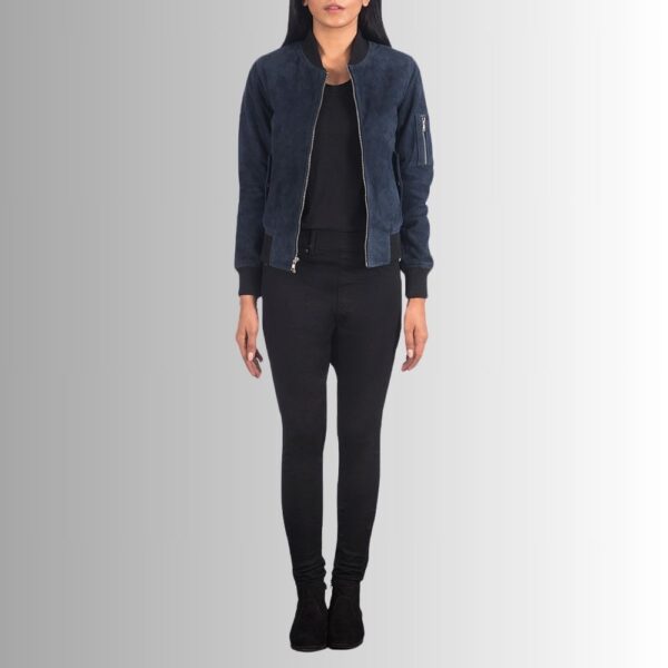 Veste Daim Bleu Femme - Classique