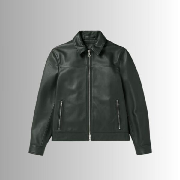 Vert Absolu – Veste en cuir vert homme – Élégance intemporelle