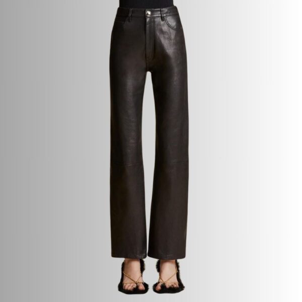 Pantalon Femme En Cuir Noir - Luxueuse