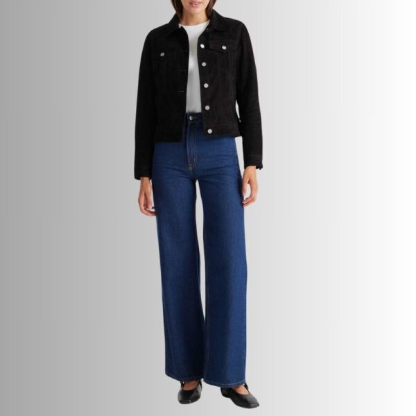 Veste Daim Noir Femme - Camionneuse