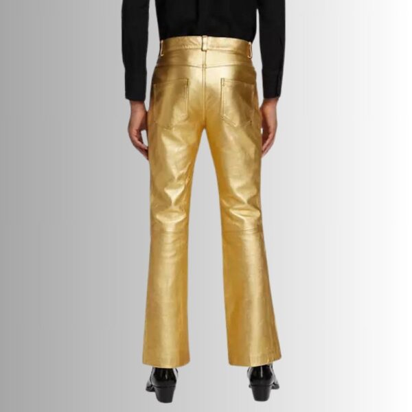 Pantalon Cuir Homme Luxe - Métallique