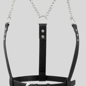 Noir Droit™ – Harnais Chaîne en Cuir Véritable pour Femme Grande Taille