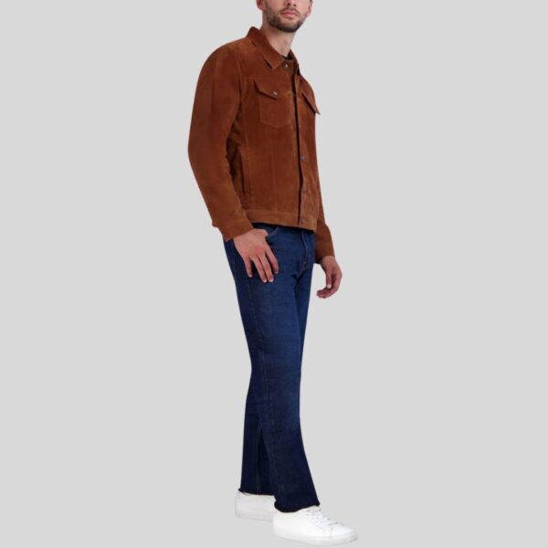 Sierra Oak – Veste Camionneur en Daim Marron pour Homme