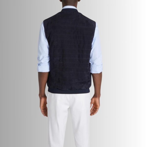 Gilet en daim pour homme - marin
