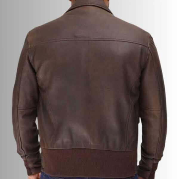A2 Rustique – Veste Cuir Homme Marron Vintage Style Aviateur