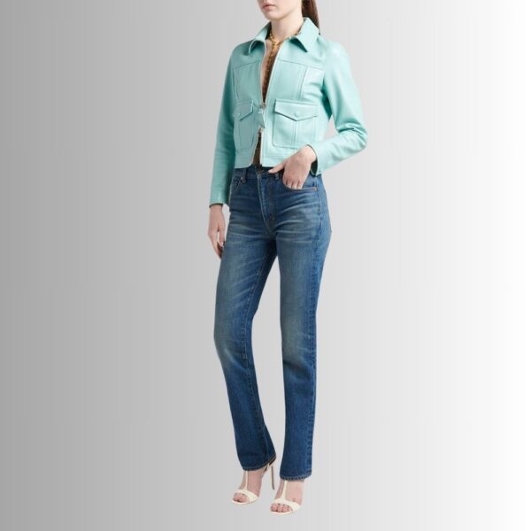 Veste En Cuir De Veau Femme - Mer Bleue