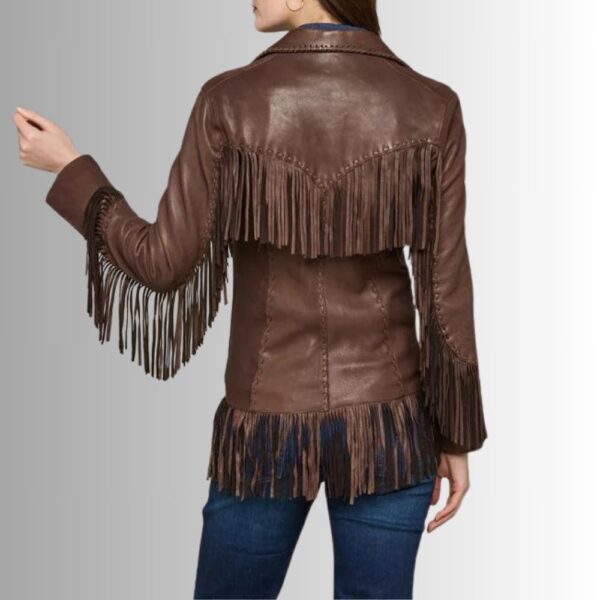 Veste Frange Femme - Marron