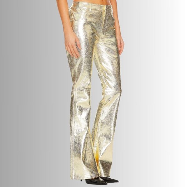 Pantalon Dore Femme - Métallisé Craquelé