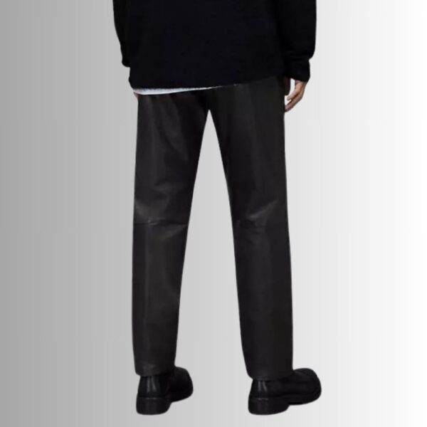 Pantalon en cuir noir homme