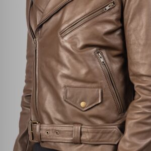 Détail Perfecto Cuir Marron Homme