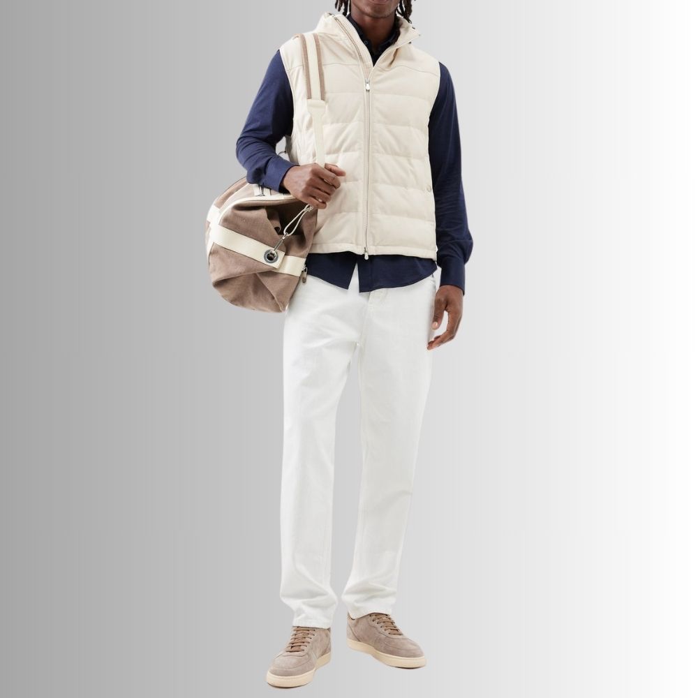 Gilet Blanc Homme Pleine Longueur