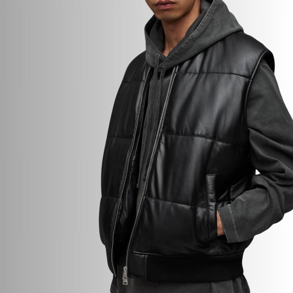Gilet noir homme - Vue de côté